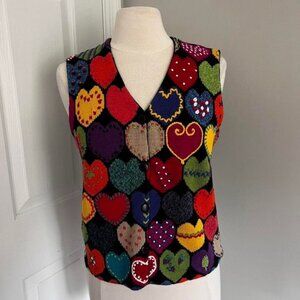 VINTAGE BLACK SUSAN BRISTOL HEART SWEATER VEST